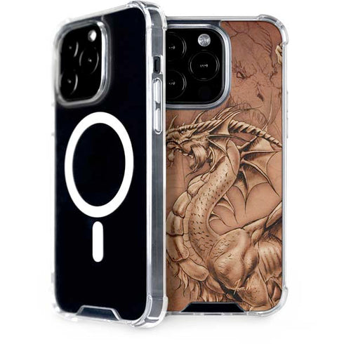 Dragon Parchment by Tom Wood iPhone 15 Pro MagSafe Case